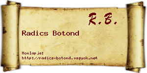 Radics Botond névjegykártya